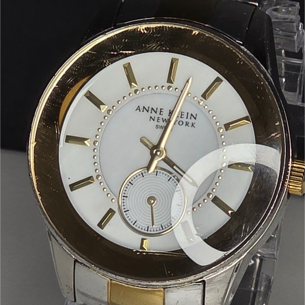 Anne Klein Watch Women Silver Gold Two Tone Stainless Steel‎ 12/2169 Dress